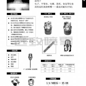 高壓扇形噴嘴--MEG系列